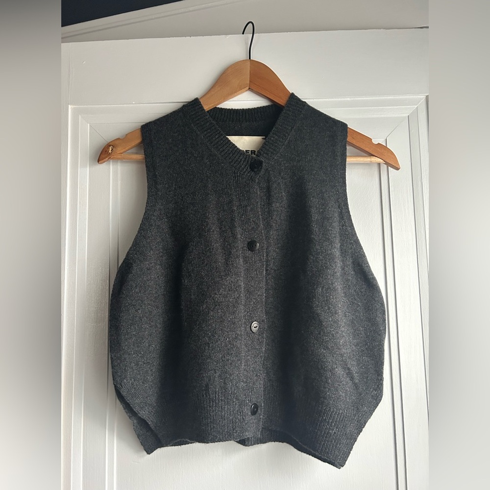 Cordera gray merino & cashmere vest OS